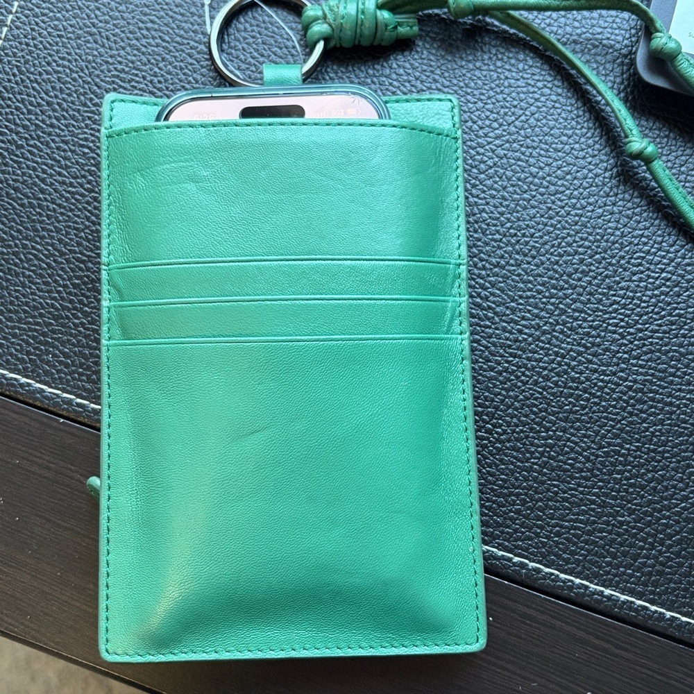 Free People Suns Out Crossbody Purse Pouch Leather Golf Green Concert NEW - Picture 12 of 13